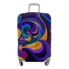 Colorful Waves Abstract Waves Curves Art Abstract Material Material Design Luggage Cover (small) by uniart180623