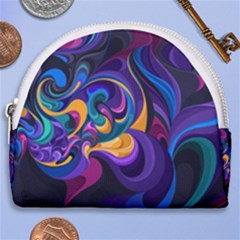 Colorful Waves Abstract Waves Curves Art Abstract Material Material Design Horseshoe Style Canvas Pouch by uniart180623