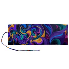 Colorful Waves Abstract Waves Curves Art Abstract Material Material Design Roll Up Canvas Pencil Holder (m) by uniart180623