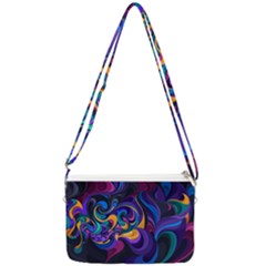 Colorful Waves Abstract Waves Curves Art Abstract Material Material Design Double Gusset Crossbody Bag by uniart180623