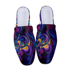 Colorful Waves Abstract Waves Curves Art Abstract Material Material Design Women s Classic Backless Heels