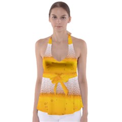 Beer Texture Liquid Bubbles Babydoll Tankini Top by uniart180623