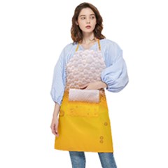 Beer Texture Liquid Bubbles Pocket Apron by uniart180623