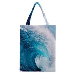 Tsunami Big Blue Wave Ocean Waves Water Classic Tote Bag by uniart180623