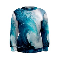 Tsunami Big Blue Wave Ocean Waves Water Women s Sweatshirt by uniart180623