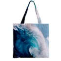 Tsunami Big Blue Wave Ocean Waves Water Zipper Grocery Tote Bag View2