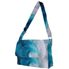 Tsunami Big Blue Wave Ocean Waves Water Full Print Messenger Bag (s) by uniart180623