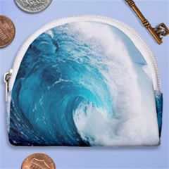 Tsunami Big Blue Wave Ocean Waves Water Horseshoe Style Canvas Pouch by uniart180623