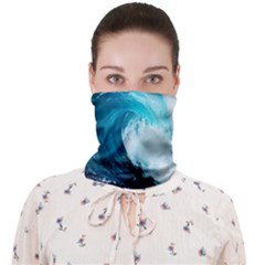 Tsunami Big Blue Wave Ocean Waves Water Face Covering Bandana (adult) by uniart180623