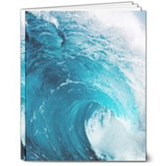 Tsunami Big Blue Wave Ocean Waves Water 8  X 10  Hardcover Notebook by uniart180623