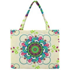 Mandala Flowers Abstract Butterflies Floral Pattern Summer Mini Tote Bag by uniart180623