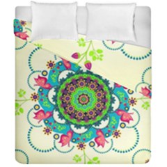 Mandala Flowers Abstract Butterflies Floral Pattern Summer Duvet Cover Double Side (california King Size) by uniart180623