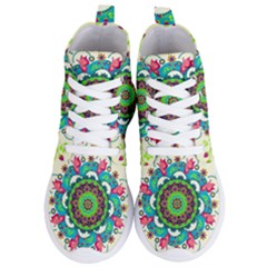 Mandala Flowers Abstract Butterflies Floral Pattern Summer Women s Lightweight High Top Sneakers by uniart180623