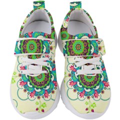 Mandala Flowers Abstract Butterflies Floral Pattern Summer Kids  Velcro Strap Shoes by uniart180623