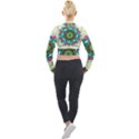 Mandala Flowers Abstract Butterflies Floral Pattern Summer Long Sleeve Cropped Velvet Jacket View2