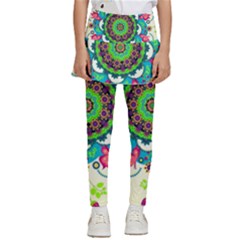 Mandala Flowers Abstract Butterflies Floral Pattern Summer Kids  Skirted Pants by uniart180623