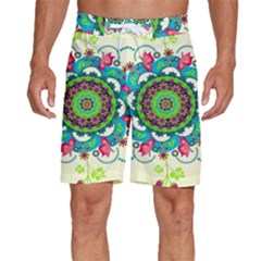 Mandala Flowers Abstract Butterflies Floral Pattern Summer Men s Beach Shorts by uniart180623