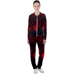 Dark Forest Jungle Plant Black Red Tree Casual Jacket And Pants Set by uniart180623