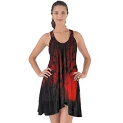 Dark Forest Jungle Plant Black Red Tree Show Some Back Chiffon Dress by uniart180623