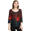 Dark Forest Jungle Plant Black Red Tree Chiffon Quarter Sleeve Blouse View1