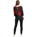 Dark Forest Jungle Plant Black Red Tree Chiffon Quarter Sleeve Blouse View2