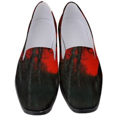 Dark Forest Jungle Plant Black Red Tree Women s Classic Loafer Heels by uniart180623