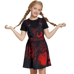 Dark Forest Jungle Plant Black Red Tree Kids  Apron Dress by uniart180623