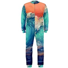 Artistic Wave Sea Onepiece Jumpsuit (men)