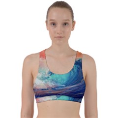 Artistic Wave Sea Back Weave Sports Bra