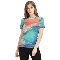 Artistic Wave Sea Women s Short Sleeve Rash Guard by uniart180623