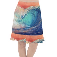 Artistic Wave Sea Fishtail Chiffon Skirt by uniart180623