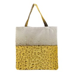 Texture Pattern Macro Glass Of Beer Foam White Yellow Art Grocery Tote Bag by uniart180623