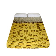 Texture Pattern Macro Glass Of Beer Foam White Yellow Art Fitted Sheet (full/ Double Size) by uniart180623