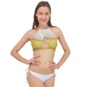 Texture Pattern Macro Glass Of Beer Foam White Yellow Art Cross Front Halter Bikini Top View1