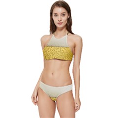 Texture Pattern Macro Glass Of Beer Foam White Yellow Art Banded Triangle Bikini Set by uniart180623