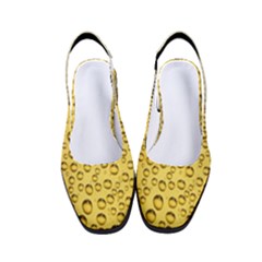 Texture Pattern Macro Glass Of Beer Foam White Yellow Art Women s Classic Slingback Heels