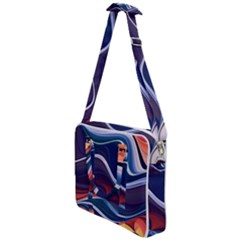 Wave Of Abstract Colors Cross Body Office Bag