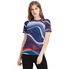 Wave Of Abstract Colors Women s Short Sleeve Rash Guard by uniart180623