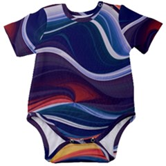 Wave Of Abstract Colors Baby Short Sleeve Bodysuit by uniart180623