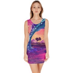 Retro Wave Ocean Bodycon Dress by uniart180623