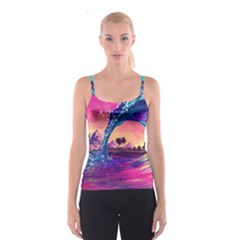 Retro Wave Ocean Spaghetti Strap Top