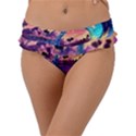 Retro Wave Ocean Frill Bikini Bottoms View1