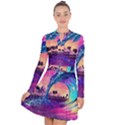 Retro Wave Ocean Long Sleeve Panel Dress View1