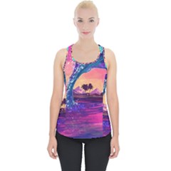 Retro Wave Ocean Piece Up Tank Top