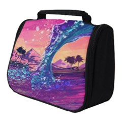 Retro Wave Ocean Full Print Travel Pouch (small) by uniart180623