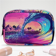 Retro Wave Ocean Make Up Pouch (small) by uniart180623