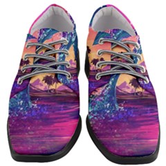 Retro Wave Ocean Women Heeled Oxford Shoes