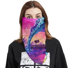 Retro Wave Ocean Face Covering Bandana (Triangle)