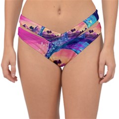 Retro Wave Ocean Double Strap Halter Bikini Bottoms