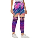 Retro Wave Ocean Women s Cropped Drawstring Pants View3